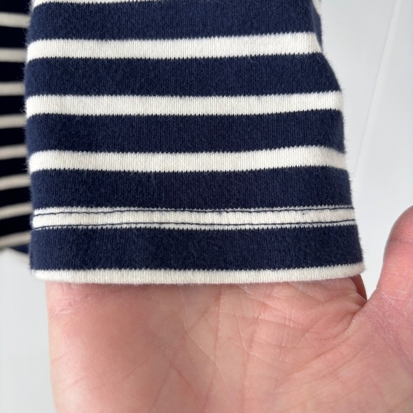 L.L. Bean blue and white stripe open cardigan 100% Supima cotton size M - Picture 7 of 12